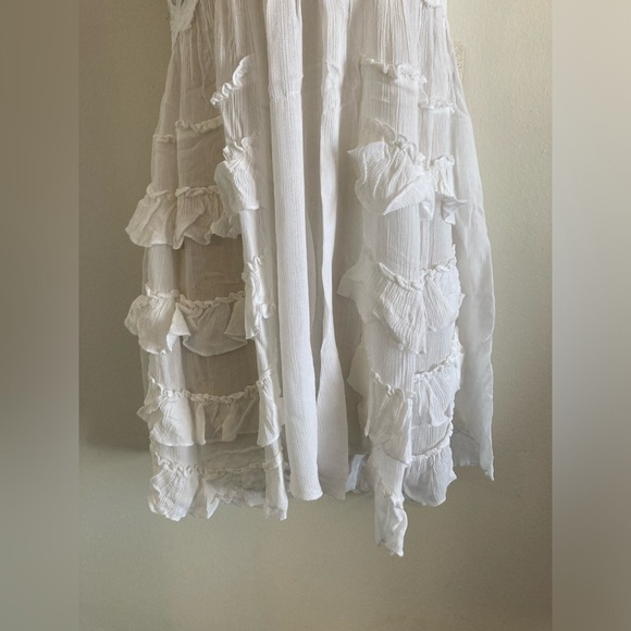 Free People Adella Halter Mini Slip Dress Medium White NWT - Picture 12 of 13